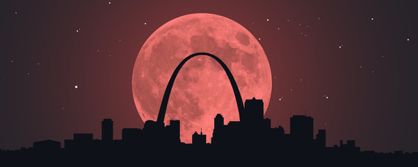 Blood Red Moon Over STL