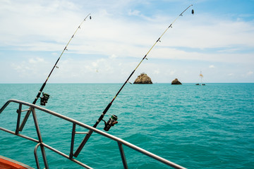 Sea fishing from the boat,