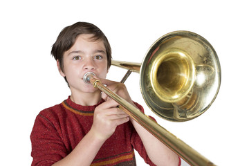 boy with a trombone