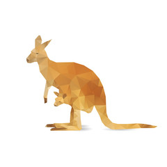 Abstract kangaroo isolated on a white backgrounds
