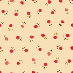 Small roses- watercolor. Seamless pattern