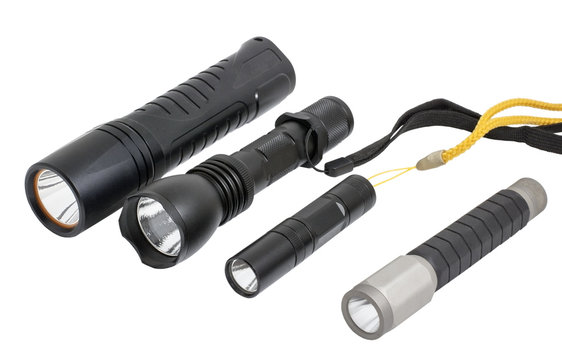 led flashlights on white