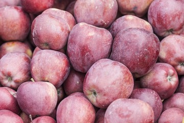 Red apple for sale in a grocery
