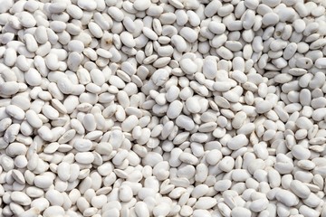 White beans for sale in a market place