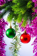 Christmas decoration on the fir tree