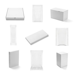 white box container template blank package