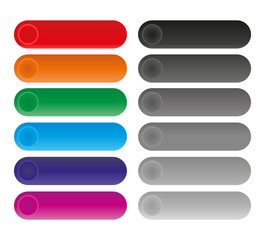Set of rounded colorful buttons