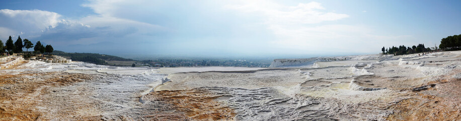 Panorama of Pamukkale, Turkey, Europe
