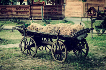 Fototapeta na wymiar Ancient vehicle on a farm