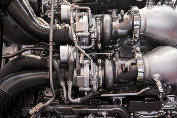 Fototapeta na wymiar The powerful engine of a modern sport car