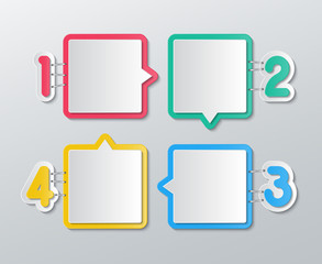 paper speech bubbles infographics