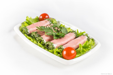 Hum rolls with greens