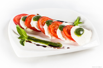 Caprese Salad with green sause
