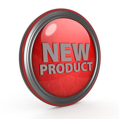 new product circular icon on white background