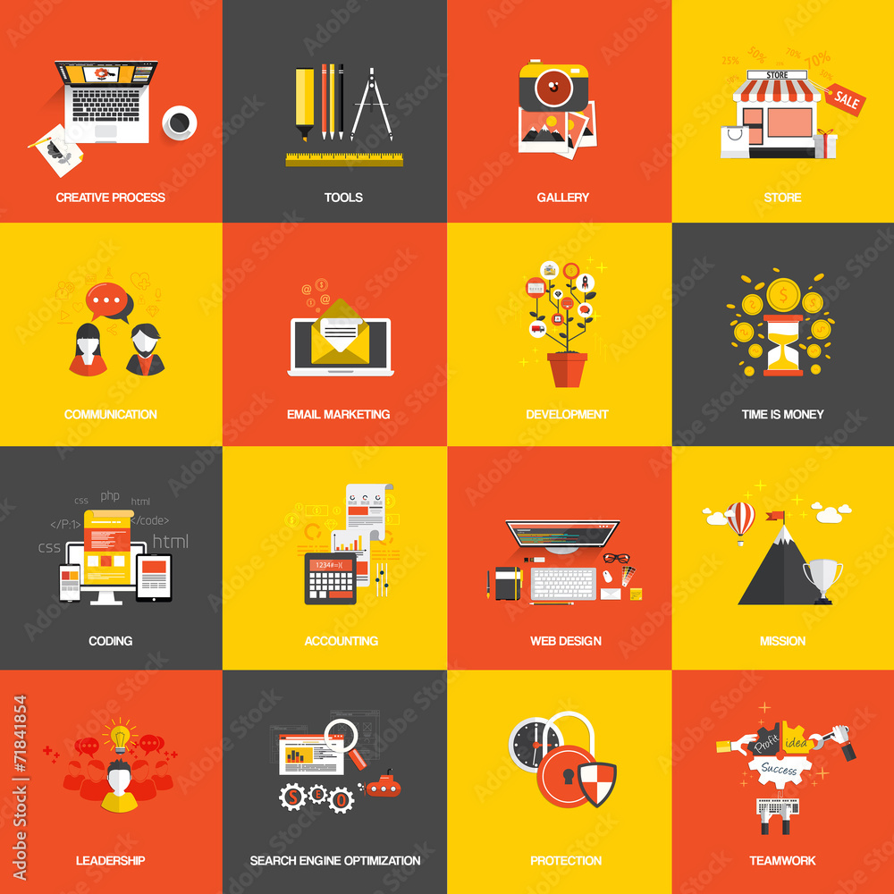 Canvas Prints flat design concept icons