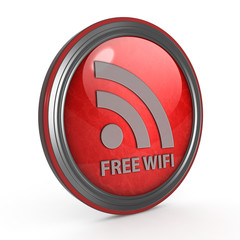 Free wifi circular icon on white background
