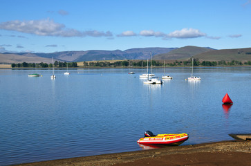 Inflatable Rescue Boat on the Banks of Midmar Dam