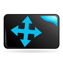 direction sur bouton web rectangle bleu