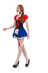 Woman waitress in octoberfest concept