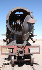 Vintage abandoned train at Train Cemetery, Bolivia