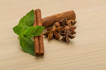 Cinnamon sticks and star anise
