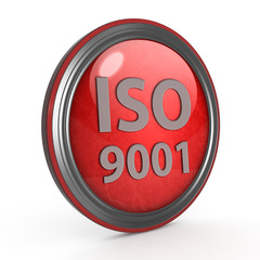 Iso 9001 circular icon on white background