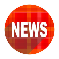 news red flat icon isolated
