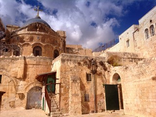 ethiopian orthodox courtyard in jerusalem