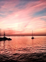 Magic sunset at the harbor