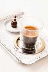 espresso with chocolate sweet