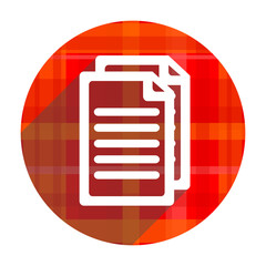 document red flat icon isolated