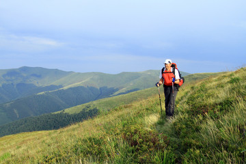 Obraz premium Summer hiking in the mountains.