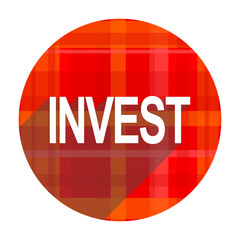 invest red flat icon isolated