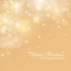 Christmas card with snowflakes. Vector background.