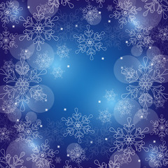 Fototapeta na wymiar Christmas background with snowflakes and space for text. Vector