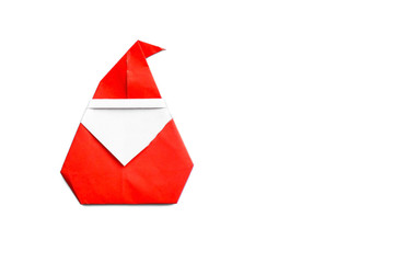 Origami santa claus, isolated on white background