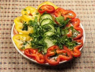 peppers and cucumbers