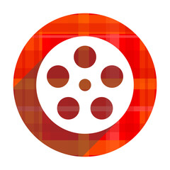 film red flat icon isolated