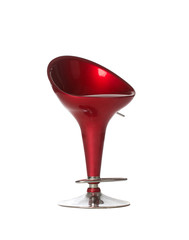 Modern chair in metal on white background