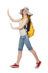 Young student isolated on white