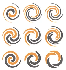 Poster Im Rahmen Set of spiral and swirls symbols and icons © lukeruk