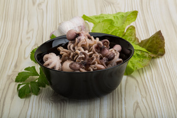Boiled octopus