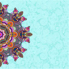 floral round pattern in ukrainian oriental ethnic style for your