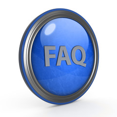 faq circular icon on white background