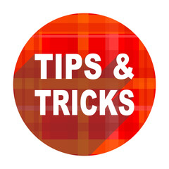 tips tricks red flat icon isolated