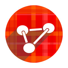 chemistry red flat icon isolated