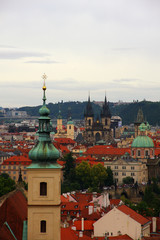 Fototapeta na wymiar Old Prague panorama with rooftops