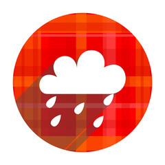 rain red flat icon isolated
