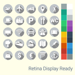 ICON SET - TRAVEL | REISEN, MAP MASTER - Grey light III/V