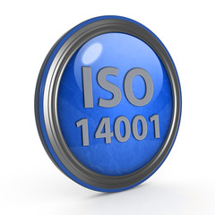 Iso 14001 circular icon on white background